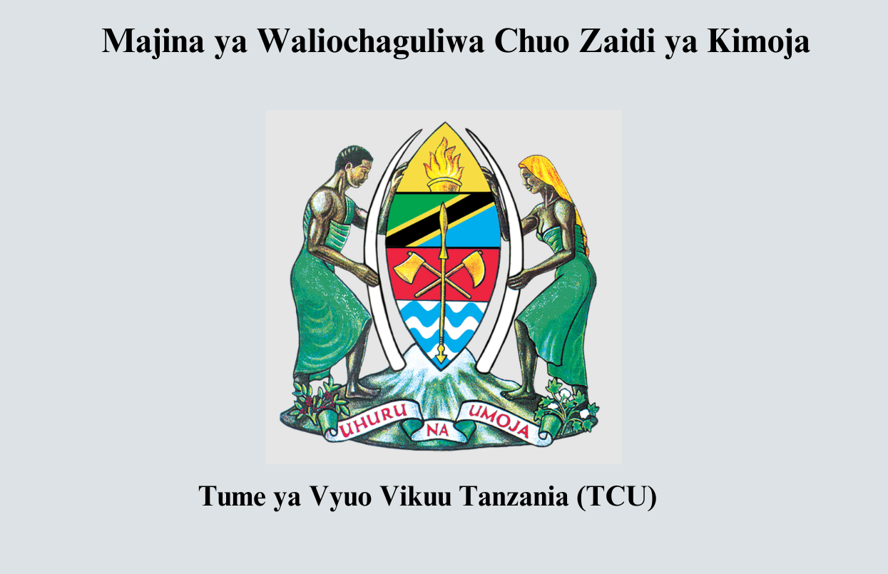 Majina ya Waliochaguliwa Chuo Zaidi ya Kimoja