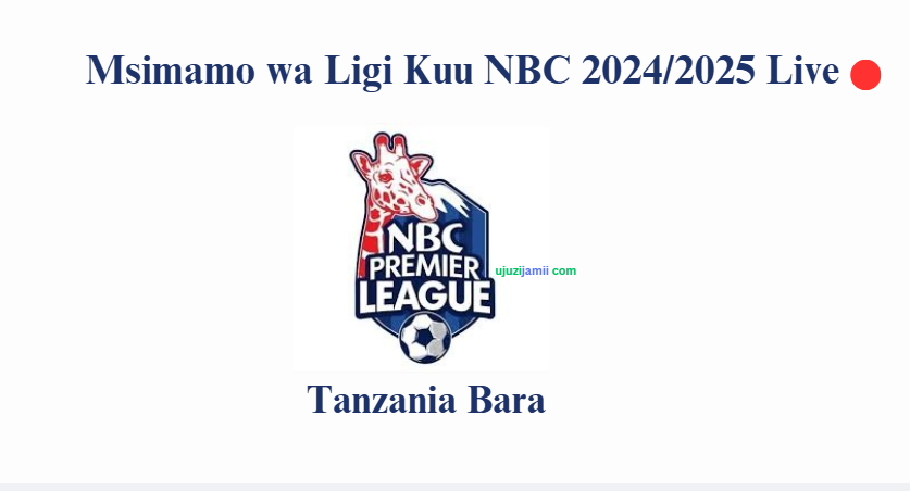 Msimamo wa Ligi Kuu NBC 2024/2025 Live